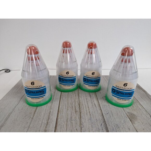 Lot of 4 Pack of 6 (24 total) Spalding Badminton SHUTTLECOCKS Birdies birdy - Picture 1 of 4